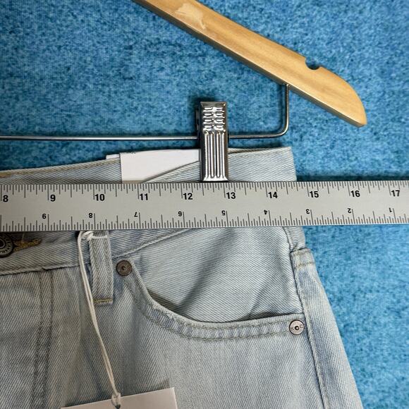 KanCan Womens 7/27 90s Flare Light Blue Jeans Wide Leg Distressed Denim - Picture 4 of 16